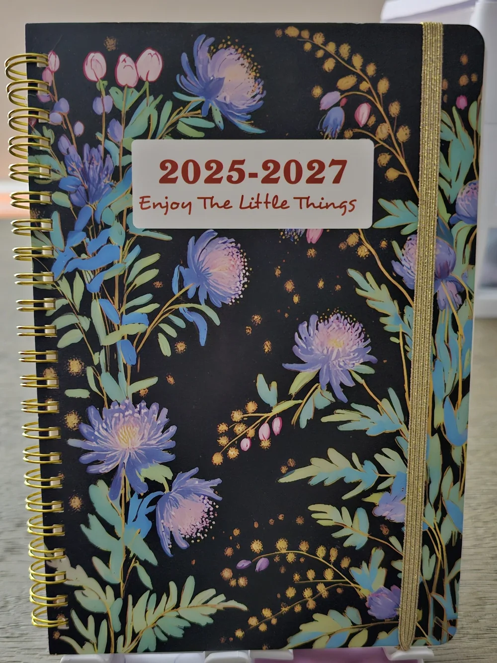 2025-2027 Floral Spiral Planner - Enjoy The Little Things